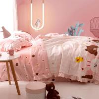 布朗熊新品夏凉被全棉纯棉单双人空调被可水洗夏被遇见可妮兔