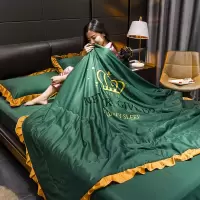 可水洗夏季空调被夏凉被四件套冰丝夏被单人双人真天丝夏天薄被子