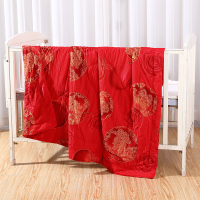 大红色苹果人造棉夏凉被空调被送女婿送姑爷送女儿平安中国红被子