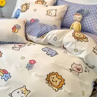 小清新纯棉床上用品四件套全棉ins风床单被单被套学生宿舍三件套4