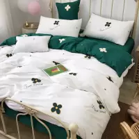 网红款ins床上用品四件套纯棉全棉小清新少女床单被套宿舍三件套4