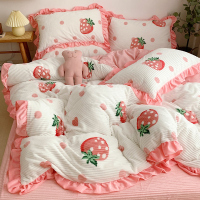 冬季加绒珊瑚绒四件套加厚保暖双面绒床上宝宝法兰绒床单被套绒面