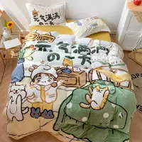 卡通可爱牛奶绒四件套珊瑚绒冬季加厚双面绒被套法兰绒床单法莱绒