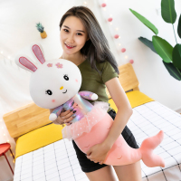 小兔子美人鱼公主娃娃公仔毛绒玩具女孩可爱儿童玩偶睡觉抱枕床上