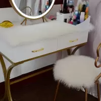 仿羊毛化妆台垫毛绒坐垫网红椅垫毛毛垫白色梳妆台柜台桌面装饰垫