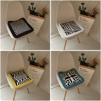 现代极简风家用餐椅垫方形坐垫北欧黑白几何办公咖啡奶茶店椅子垫