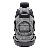 网红布艺养生冰丝汽车坐垫轿车冬季车垫套装全包四季通用亚麻座套