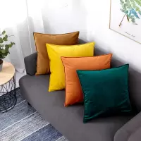 水晶绒款秋冬纯色抱枕套不含芯靠垫素色汽车沙发靠枕套短毛绒抱枕
