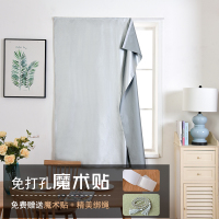 魔术贴免打孔安装窗帘遮光卧室防光隔热简易成品租房遮阳全遮光布