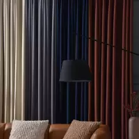 北欧风格简约窗帘ins纯色全遮光避光窗帘客厅卧室隔热遮阳布
