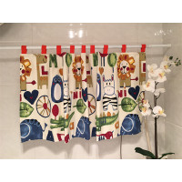 儿童卡通窗帘半遮光飘窗短帘小卧室隔断帘客厅简易不含杆