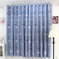 简易窗帘免打孔北欧简约现代租房宿舍便宜窗帘布遮光短帘半帘特价