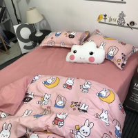 韩国ins可爱小兔卡通四件套单人1.5米床上用品学生宿舍被套三件套