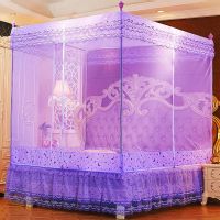 防宝摔坐床拉链蚊帐三开门1.2米1.5/1.8m双人家用不锈钢支架蚊帐