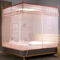 方顶蚊帐蒙古包三开门宫廷蚊帐坐床式家用双人床学生