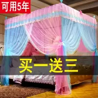 蚊帐家用三开门1.5米床卧室公主风1.8米床粗支架加密帐纱1.2m宫廷