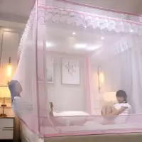 家用公主风防摔蚊帐蒙古包三开门1.2/1.5m1.8米床坐床式单双人床