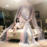 吊顶圆顶公主蚊帐双人家用1.5/1.8/2m米床三开门落地吸顶圆形双层