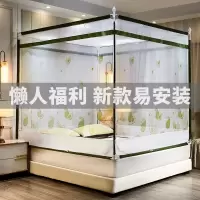 蚊帐家用儿童防摔拉链款1.5米1.8m床蒙古包宫廷加密支架纹帐1.2米