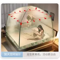 蒙古包蚊帐1.5m床 1.8m家用2米防摔三开门2.2支架1.2纹账0.9m