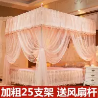 蚊帐家用三开门加密落地宫廷蚊帐加粗支架1.5m1.8m2.0m床单双人1m