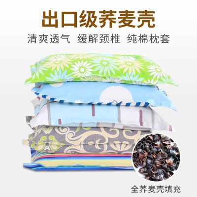 全荞麦枕头套装纯荞麦皮枕头枕芯荞麦壳成人学生儿童颈椎护颈枕头