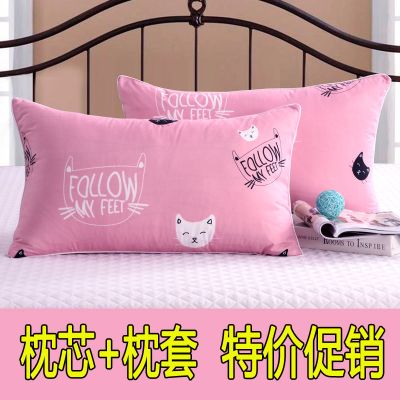 枕头枕芯一对成人枕头芯枕头套装可爱单人学生宿舍家用枕头可拆洗