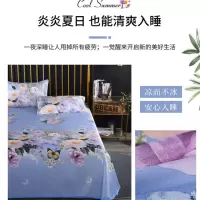 防滑可机洗冰丝席凉席三件套0.9m床夏季空调软席可折叠夏天凉席子