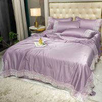 可机洗天丝空调被冰丝夏凉被四件套温馨家庭单双人夏被四件套