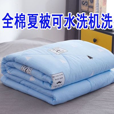 全棉夏被空调被可水洗机洗单双人薄被子夏季家用春秋被加厚冬被