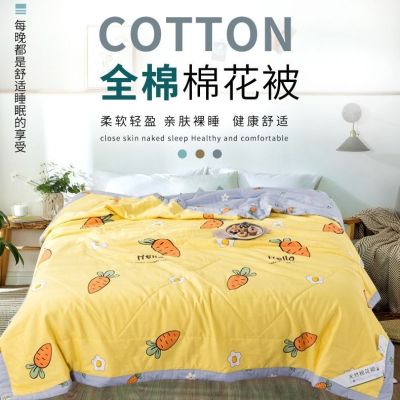 里外全棉夏凉被纯棉空调被单人双人夏被可水洗棉花薄被子