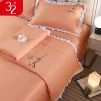 夏季可水洗冰丝夏凉被四件套空调被芯双人夏天真丝薄被子夏被