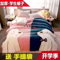 送手提袋双层拉舍尔毛毯加厚儿童绒毯子床单学生宿舍被子1.5米1.8