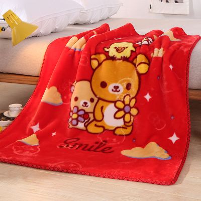 婴幼儿秋冬加厚双层拉舍尔毛毯子儿童毛毯幼儿园午休毯办公室盖毯