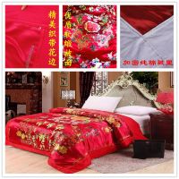 杭州丝绸被套婚庆绸缎被罩软缎被面龙凤百子图结婚纯棉喜被子单件