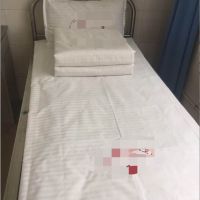 厂家直销 医院床单被罩枕套三件套医院床上用品病床蓝白缎条床单