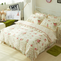 全棉韩版床单四件套纯棉学生宿舍1.2三件被罩1.5/1.8床上用品