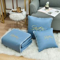 纯色卡通加厚多功能抱枕被二合一办公室午睡沙发车载专用神器丝绵