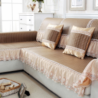 凉席沙发垫夏季冰丝凉垫客厅防滑藤席布艺皮沙发垫组合套罩巾坐垫