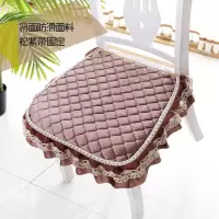 餐椅垫子夹棉椅垫布艺防滑软坐垫松紧带固定四季椅子座垫花边薄款
