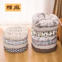 棉麻圆形布艺坐垫老粗布出口加厚环保榻榻米茶道办公室