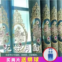 绣花窗帘遮光成品欧式窗帘客厅奢华大气落地窗卧室雪尼尔加厚