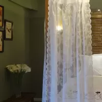 美式地中海欧式蕾丝波浪边窗纱帘橱窗帘背景帘床幔帘