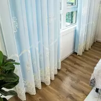 ins风特价双层窗帘公主风成品全遮光布卧室客厅飘窗蕾丝绣花窗纱