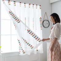 成品窗帘免打孔安装魔术贴粘贴窗纱飘窗阳台小窗户出租房短帘纱帘