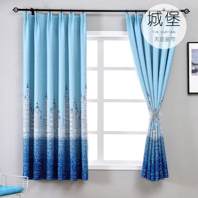 送挂钩+绑绳 抖音同款网红城堡窗帘布成品全遮光短帘租房飘窗卧室