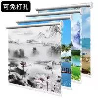 窗帘成品卷帘手拉升降全遮光卧室厨房客厅卫生间办公室可免打孔帘