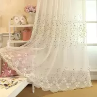 窗帘纱帘布特价成品客厅阳台卧室隔断刺绣窗纱白色绣花纱