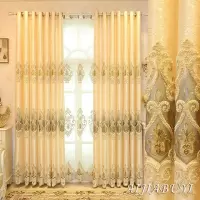 加厚欧式豪华绣花遮光成品窗帘布客厅卧室奢华窗帘纱帘落地窗