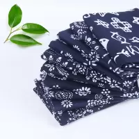 乌镇加厚蓝印花仿蜡染青花布复古民族风服装布料窗帘手工桌布面料